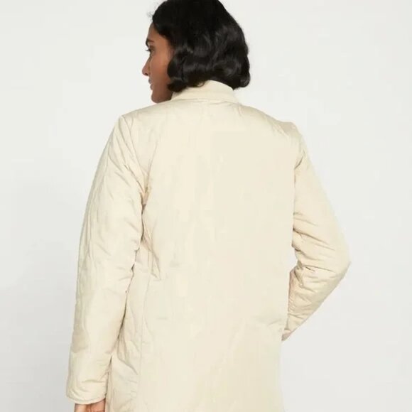 UNIVERSAL STANDARD L 22/24 Quilted Hudson Liner Coat in Ceramic Ivory VGUC - Picture 3 of 8